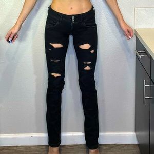 Black Destroyed Denim Size US6.